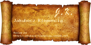 Jakubecz Klemencia névjegykártya